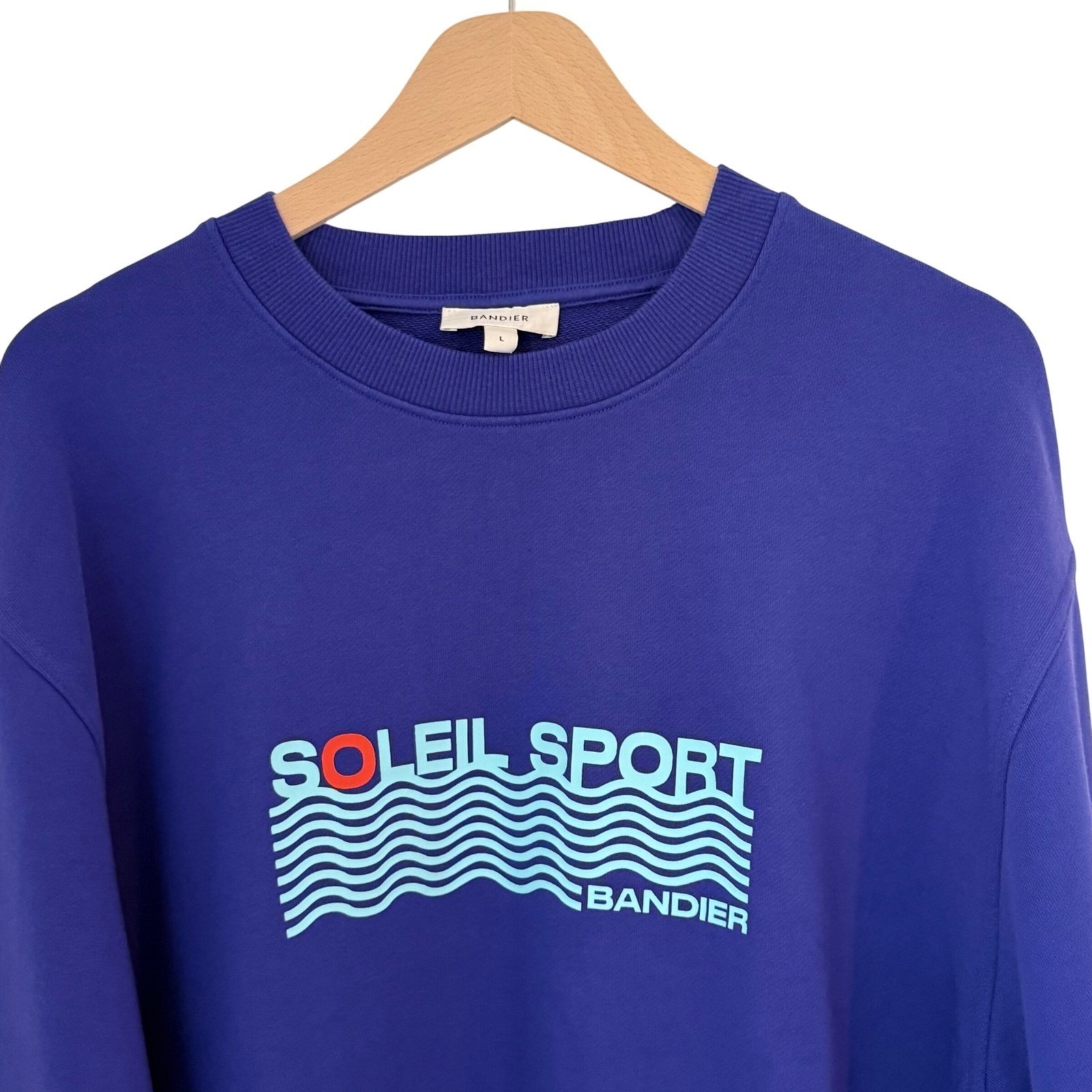 Nwt Bandier Classic Soleil Sport Crew Neck Sweatshirt Spectrum Blue Size L — image 5 of 8